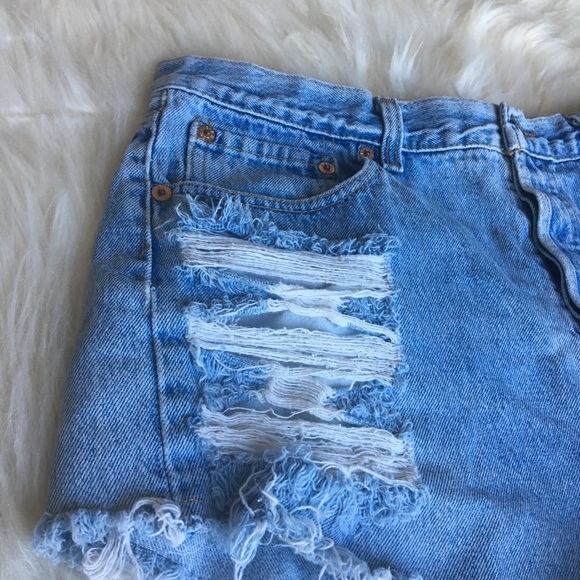 Levi’s Denim Ripped Shorts - Picture 2 of 8